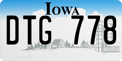 IA license plate DTG778
