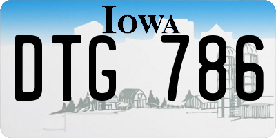 IA license plate DTG786