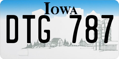 IA license plate DTG787