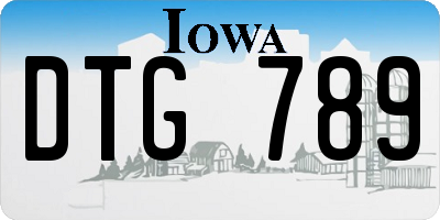 IA license plate DTG789