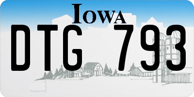 IA license plate DTG793