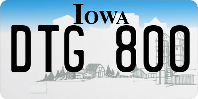 IA license plate DTG800
