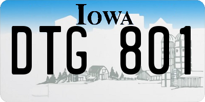 IA license plate DTG801