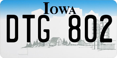 IA license plate DTG802