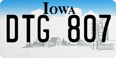IA license plate DTG807