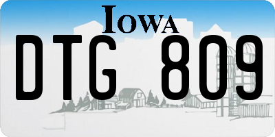 IA license plate DTG809