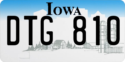 IA license plate DTG810