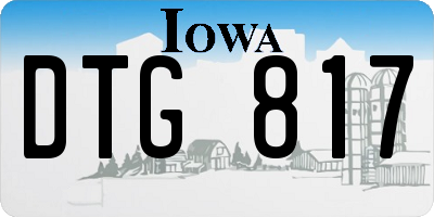IA license plate DTG817