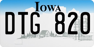 IA license plate DTG820