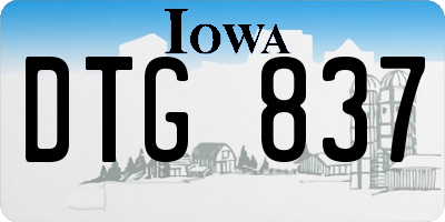 IA license plate DTG837