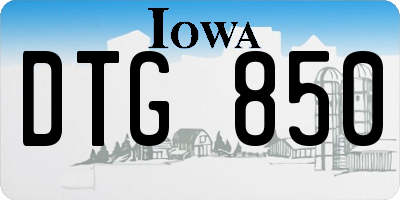 IA license plate DTG850