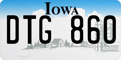 IA license plate DTG860