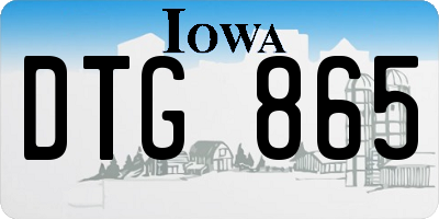 IA license plate DTG865
