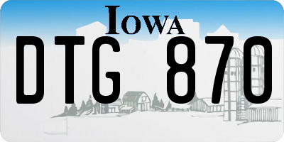 IA license plate DTG870