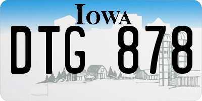 IA license plate DTG878