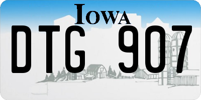 IA license plate DTG907
