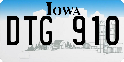IA license plate DTG910
