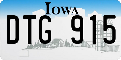 IA license plate DTG915