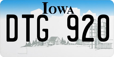 IA license plate DTG920