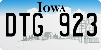 IA license plate DTG923