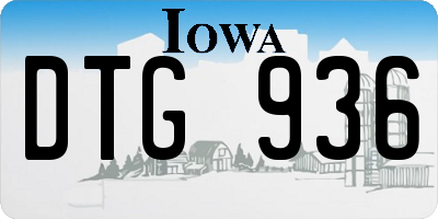 IA license plate DTG936