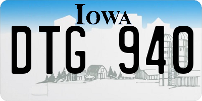 IA license plate DTG940
