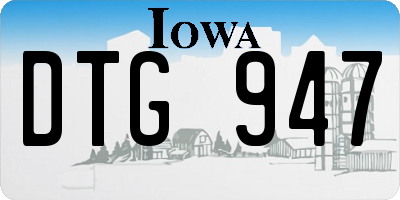 IA license plate DTG947