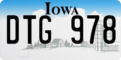 IA license plate DTG978