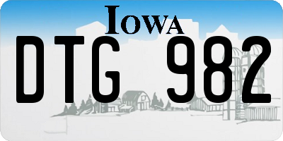 IA license plate DTG982
