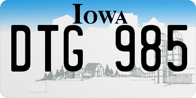 IA license plate DTG985
