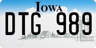 IA license plate DTG989
