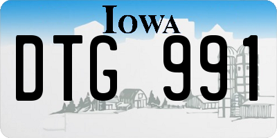 IA license plate DTG991