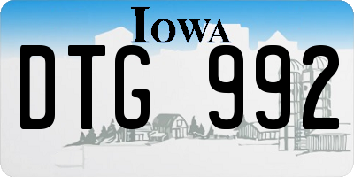 IA license plate DTG992