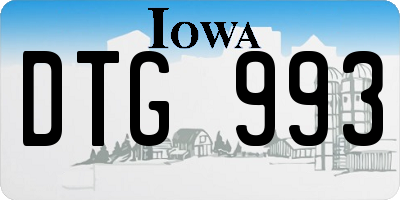 IA license plate DTG993