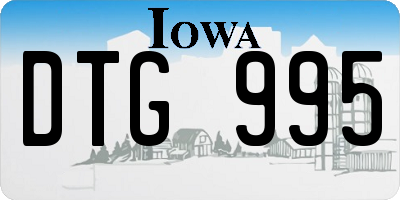 IA license plate DTG995