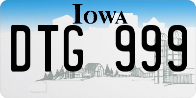 IA license plate DTG999
