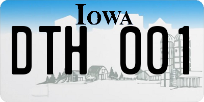 IA license plate DTH001