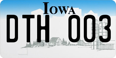 IA license plate DTH003