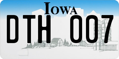 IA license plate DTH007