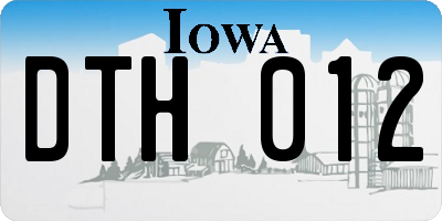 IA license plate DTH012