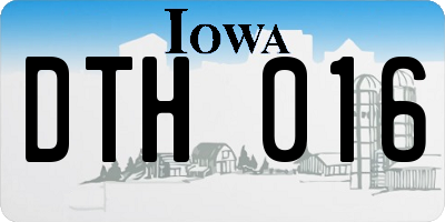 IA license plate DTH016