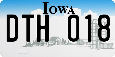 IA license plate DTH018