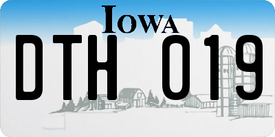 IA license plate DTH019