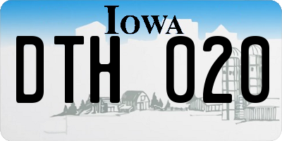 IA license plate DTH020