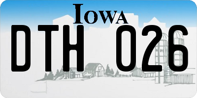 IA license plate DTH026