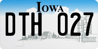 IA license plate DTH027