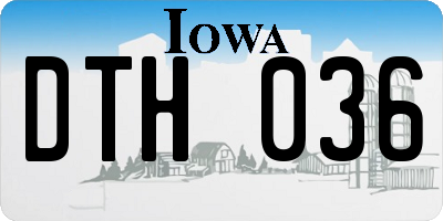 IA license plate DTH036