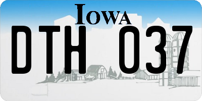 IA license plate DTH037