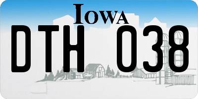 IA license plate DTH038