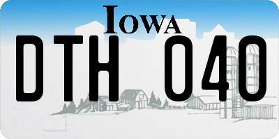 IA license plate DTH040
